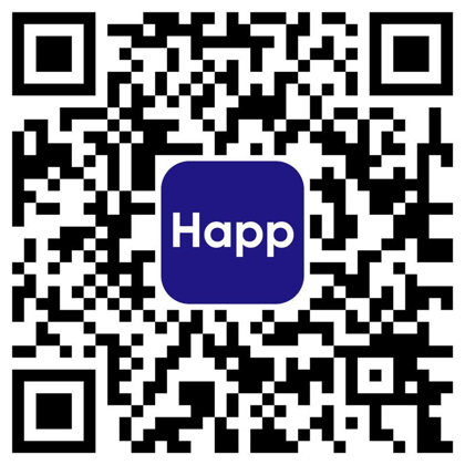 Happ uygulamasını indirmek için QR kodu